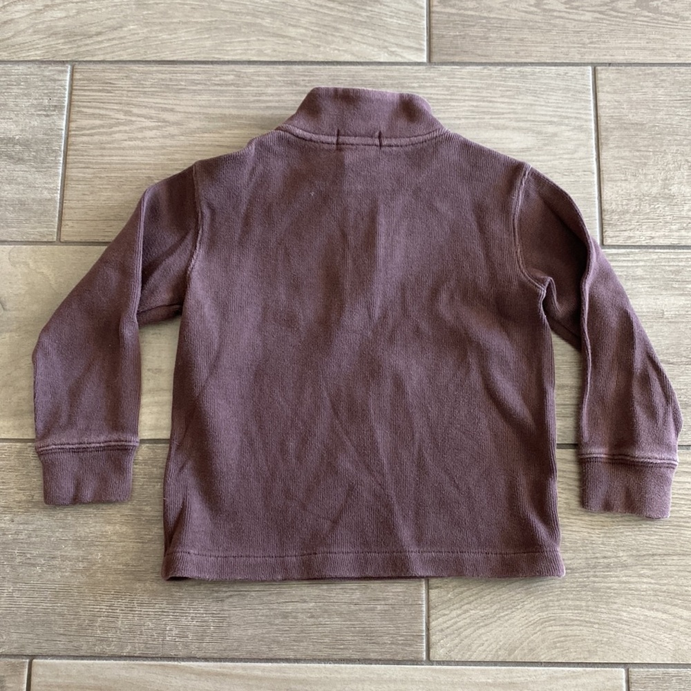 Boys Polo by Ralph Lauren Mock Neck Quarter Zip Pullover - Brown - Picture 2 of 6